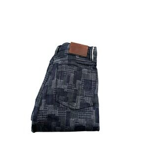 GUSTIN Blue Patchwork Indigo California Straight Men's Jeans Size Selvedge 30x34